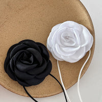 Thumbnail for Trendy Satin Texture Flower Velvet Cord String Necklace - ArtGalleryZen
