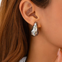 Thumbnail for Trendy Silver Tone Leopard Waterdrop Stud Earrings - ArtGalleryZen