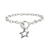 Thumbnail for Trendy Toggle Clasp Hollow Star Pendant Cable Chain Necklace Bracelet Set - ArtGalleryZen
