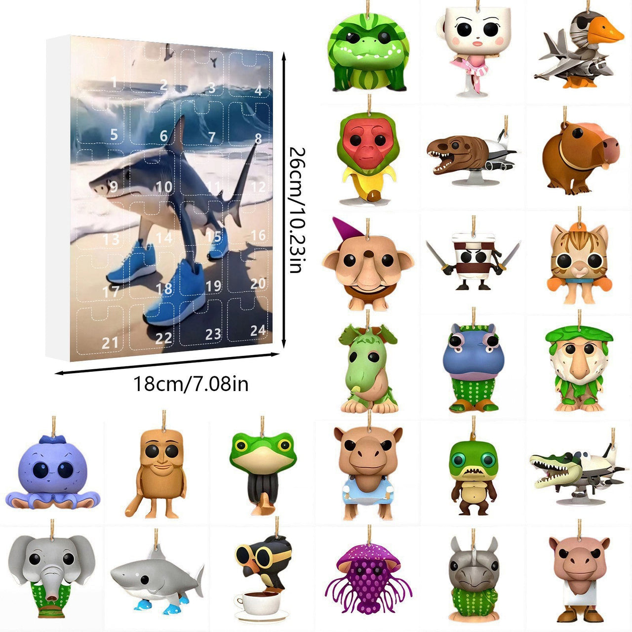 Tung Tung Tung Sahur Italian Brainrot Advent Countdown Calendar With 24pcs Keychain - ArtGalleryZen