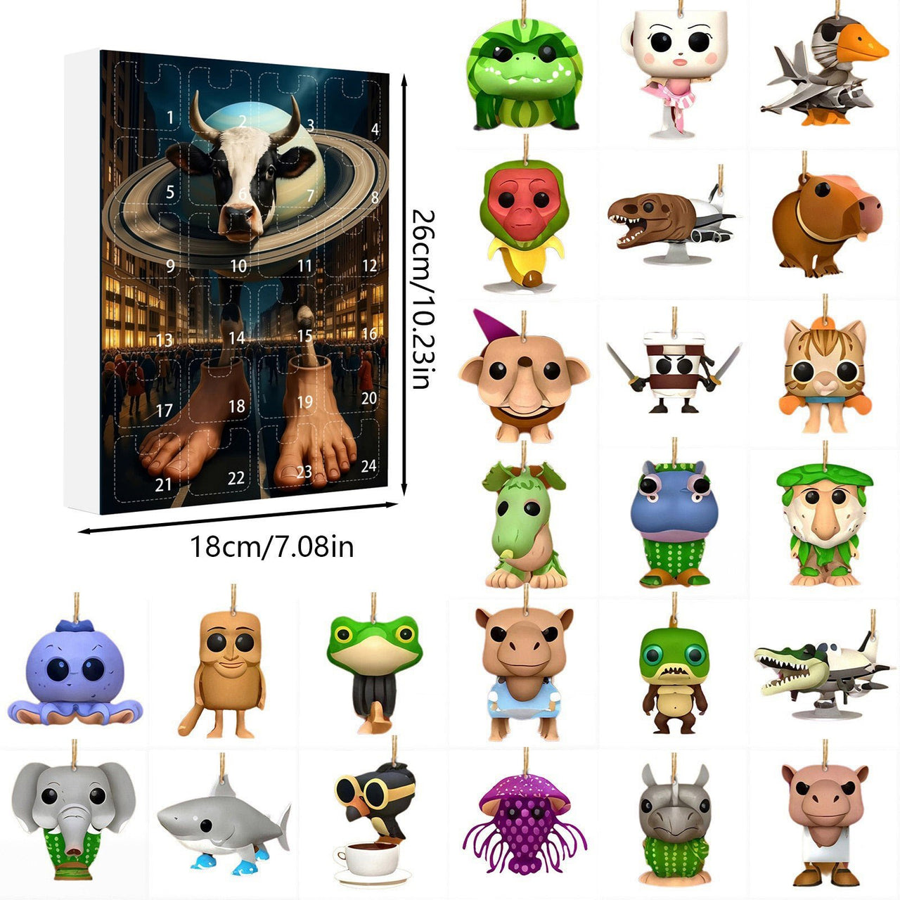 Tung Tung Tung Sahur Italian Brainrot Advent Countdown Calendar With 24pcs Keychain - ArtGalleryZen