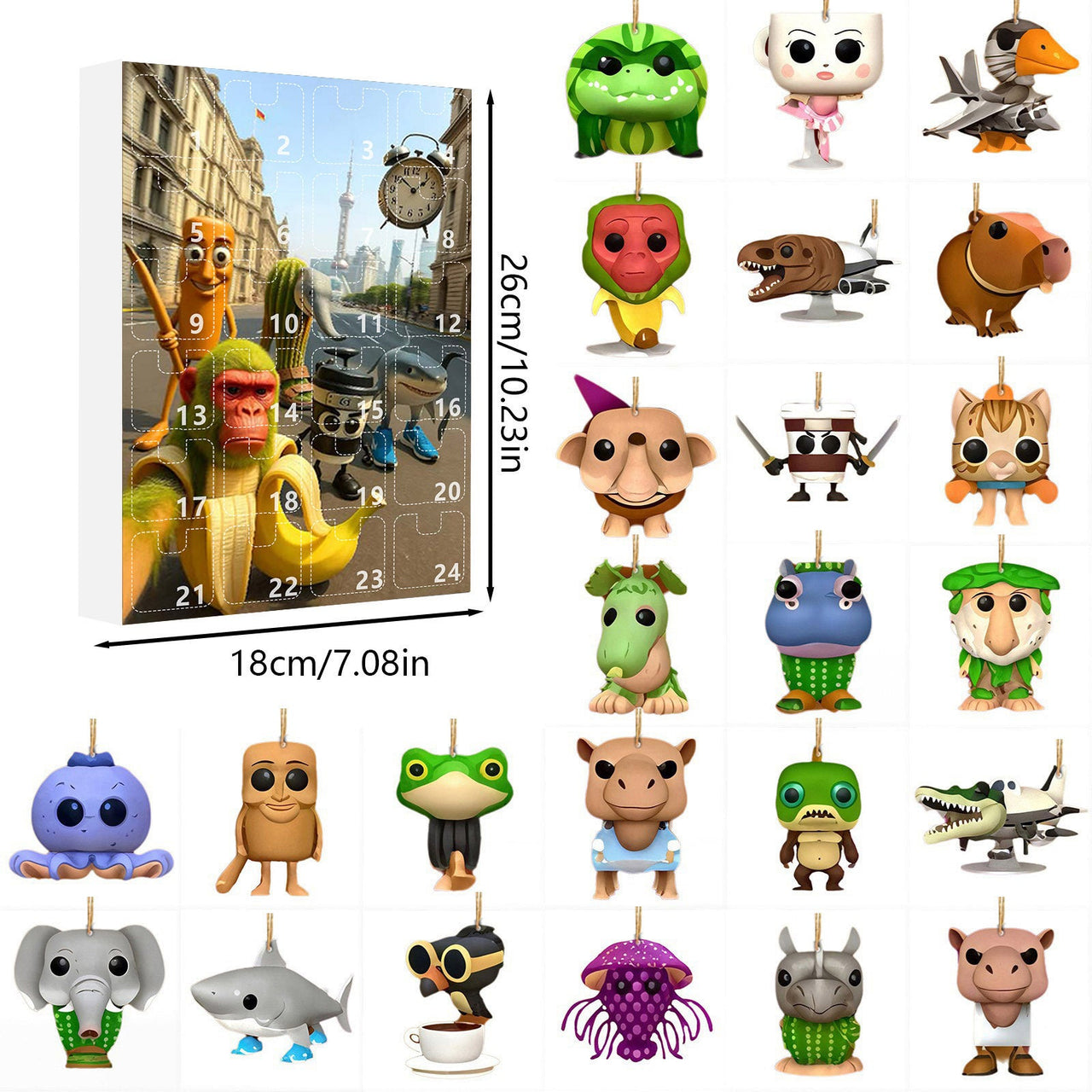 Tung Tung Tung Sahur Italian Brainrot Advent Countdown Calendar With 24pcs Keychain - ArtGalleryZen