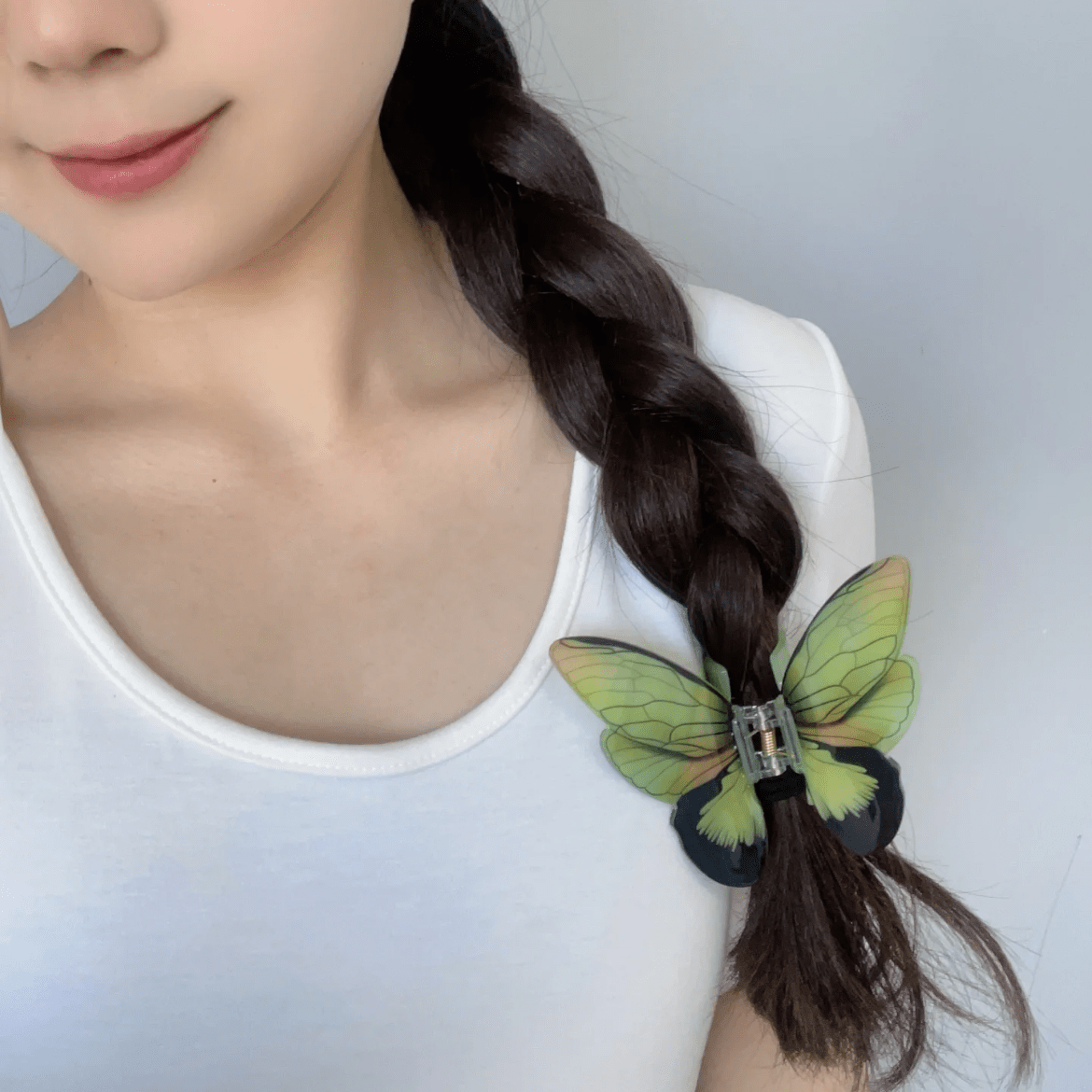 Vivid Green Butterfly Acrylic Hair Claw Hair Clip - ArtGalleryZen