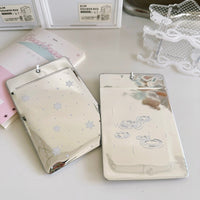 Thumbnail for Winter Rain Heart Silver Tone Mirror Kpop Keychain Photocard Holder - ArtGalleryZen