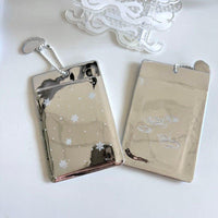 Thumbnail for Winter Rain Heart Silver Tone Mirror Kpop Keychain Photocard Holder - ArtGalleryZen