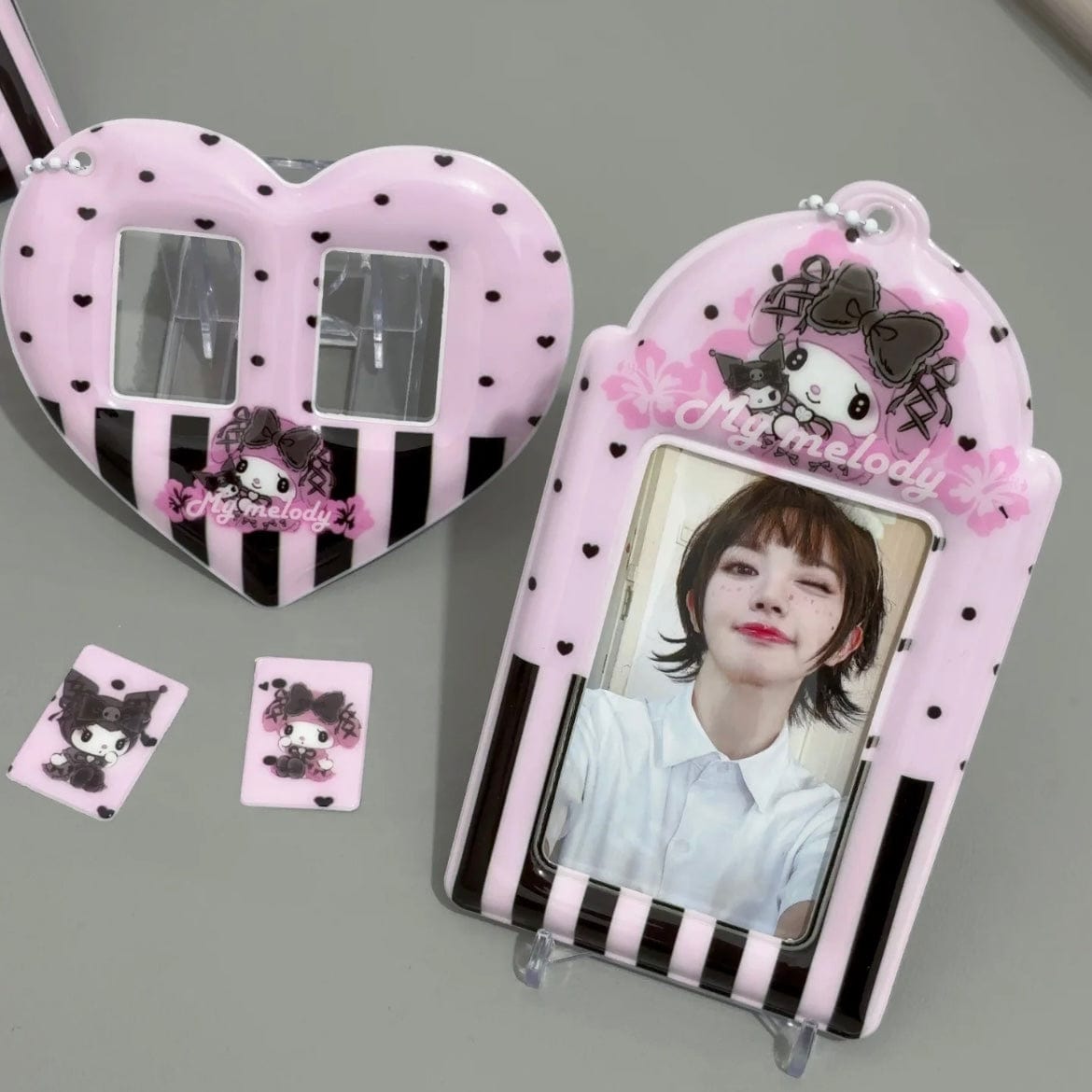 Y2K My Melody Heart Kpop Keychain Photocard Holder - ArtGalleryZen