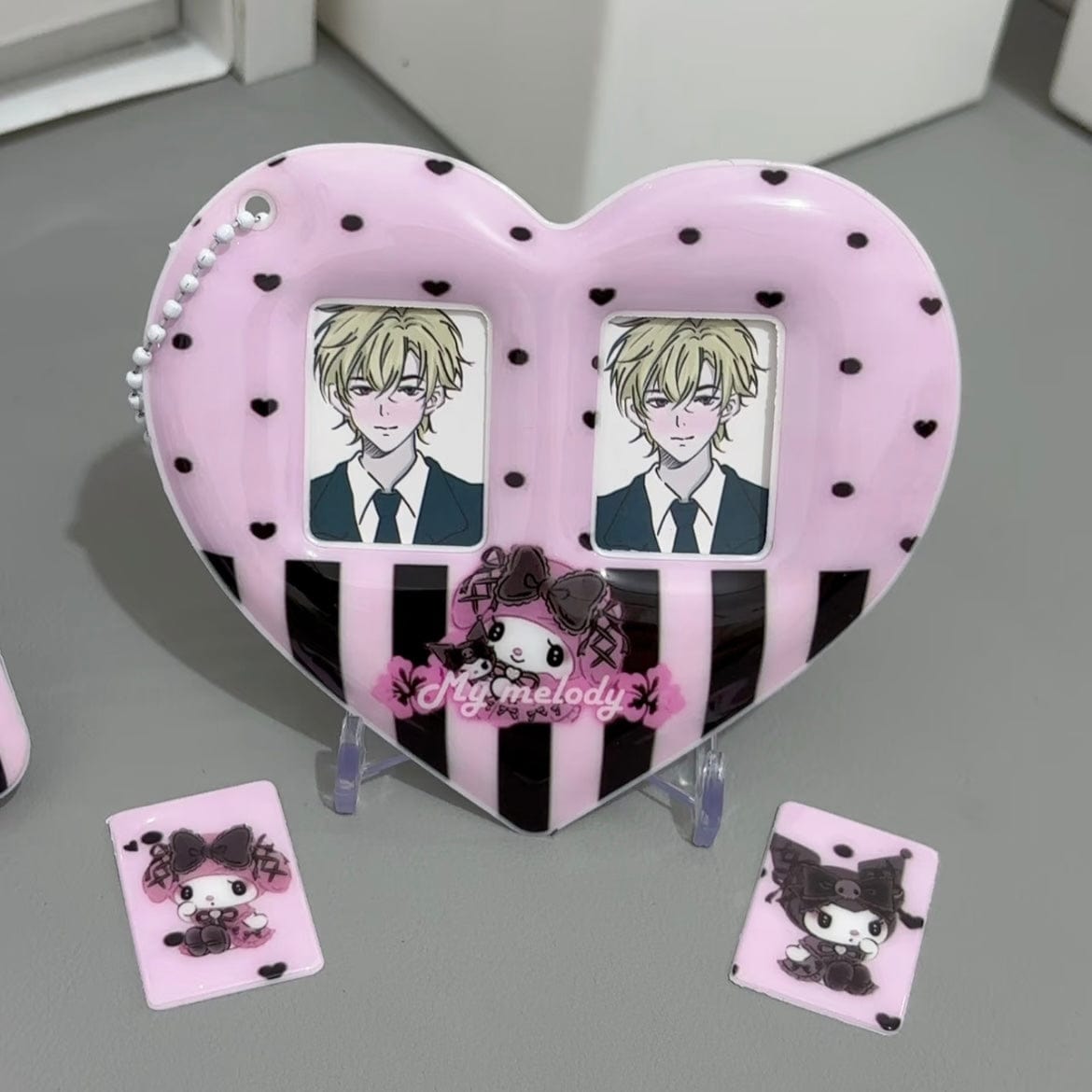 Y2K My Melody Heart Kpop Keychain Photocard Holder - ArtGalleryZen
