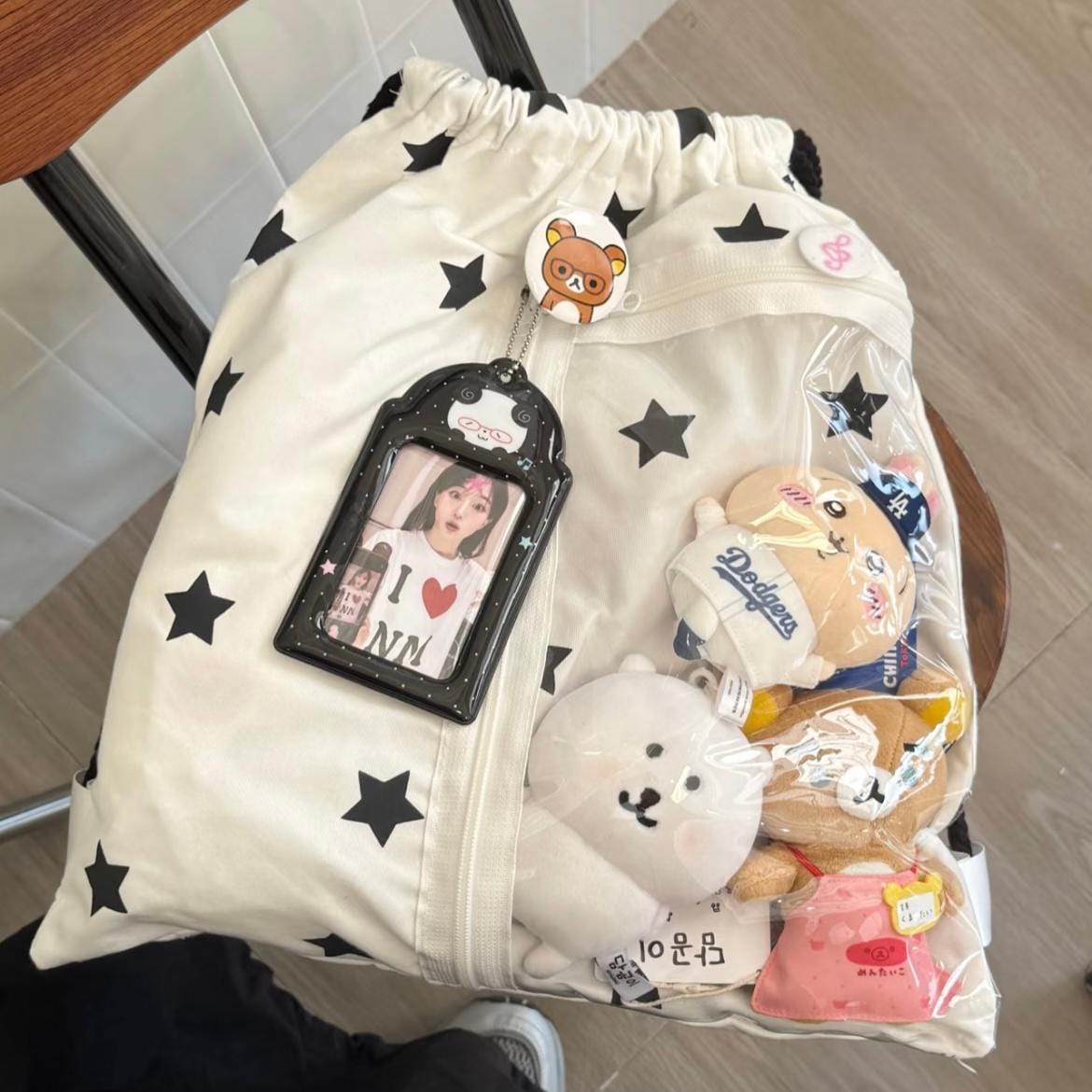 Y2k Star Kpop Fan Display Drawstring Backpack - ArtGalleryZen