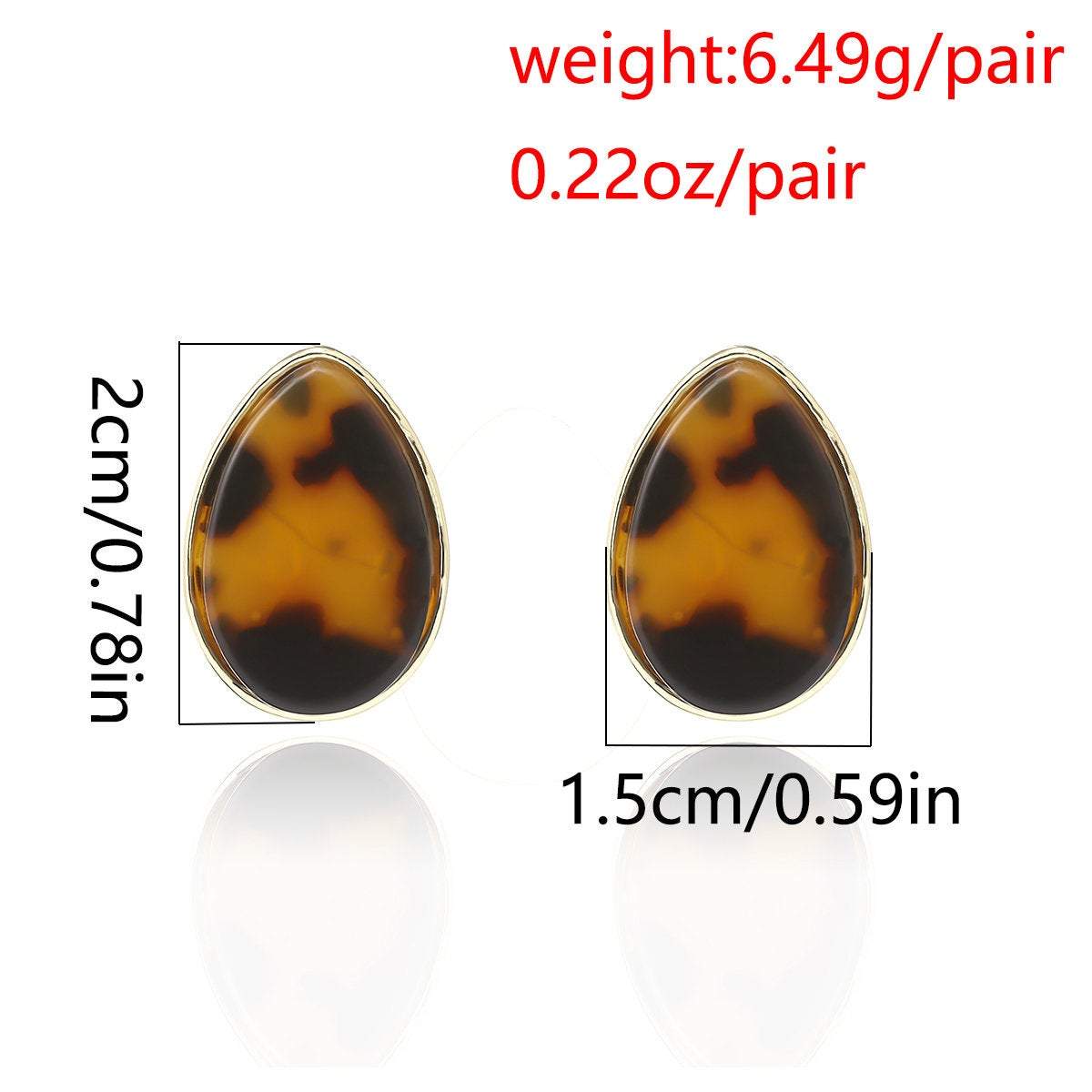 Acrylic Leopard Pattern Earrings - Tortoise Shell  Drop Shape Earrings - ArtGalleryZen