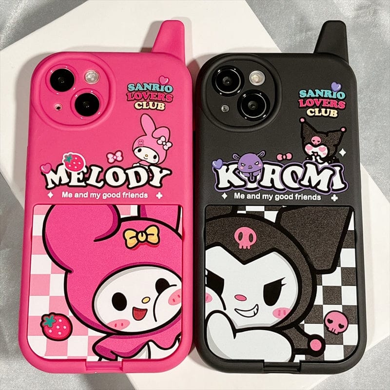 Anime Kuromi My Melody Mirror Stand Kawaii Matching iPhone Case –  ArtGalleryZen