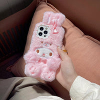 Thumbnail for Anime Sanrio Kawaii Melody Kuromi Kitty Plush Furry iPhone Case - ArtGalleryZen