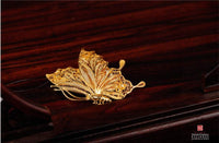 Thumbnail for Antique 24K Gold Plated Sterling Silver Butterfly Brooch - ArtGalleryZen