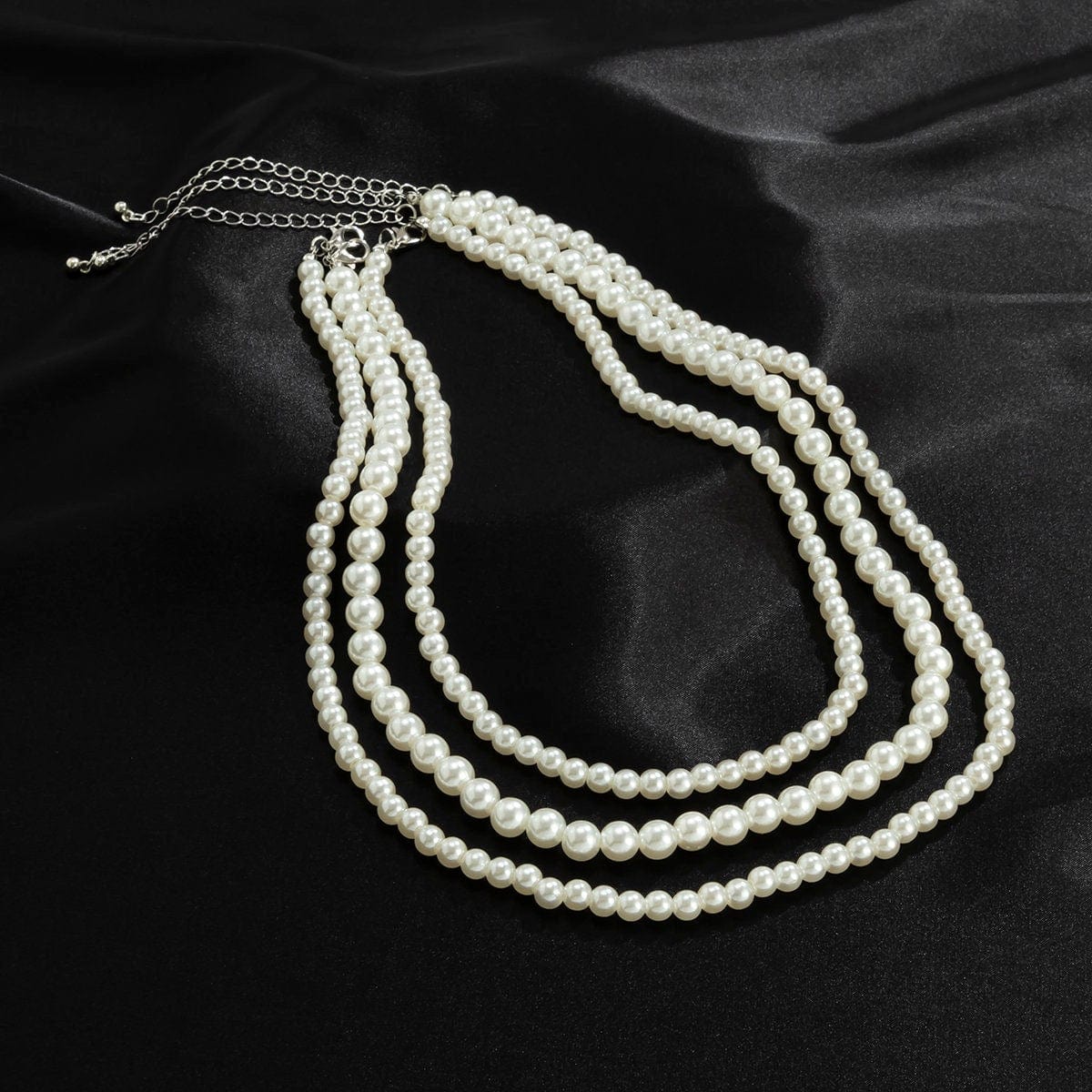 Baroque Layered Pearl Chain Choker Necklace Set - ArtGalleryZen