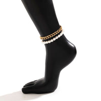 Thumbnail for Bohemia 2 Pieces Pearl Curb Chain Anklet Set - ArtGalleryZen