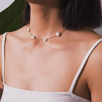 Thumbnail for Bohemia Dainty Beaded Heart Shape Pearl Chain Choker Necklace - ArtGalleryZen