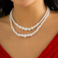Thumbnail for Bohemia Layered Irregular Pearl Chain Choker Necklace Set - ArtGalleryZen