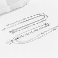 Thumbnail for Bohemia Toggle Clasp Pearl Charm Paperclip Curb Cable Chain Anklet Set - ArtGalleryZen