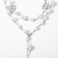 Thumbnail for Bohemian Layered Heart Charm Beaded Pearl Long Chain Y Necklace - ArtGalleryZen