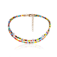 Thumbnail for Bohemian Layered Multi-Color Beaded LOVE Choker Necklace - ArtGalleryZen
