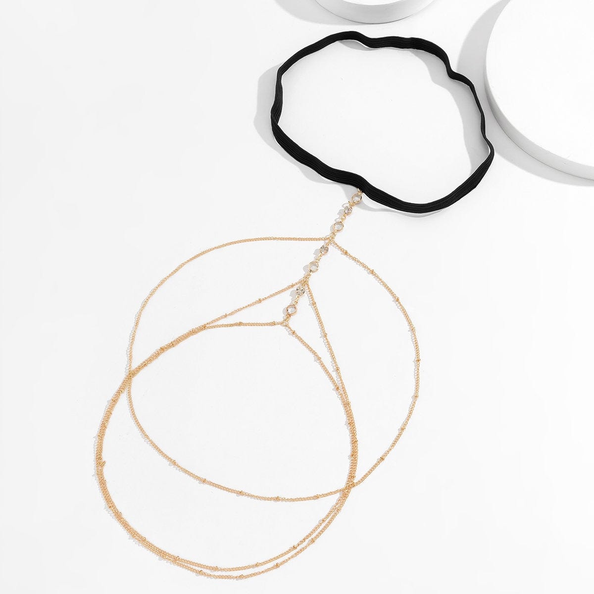 Bohemian Layered Rhinestone Inlaid Elastic Saturn Thigh Leg Chain - ArtGalleryZen