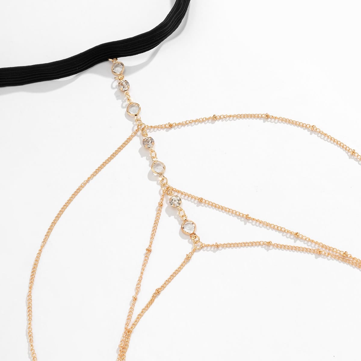 Bohemian Layered Rhinestone Inlaid Elastic Saturn Thigh Leg Chain - ArtGalleryZen
