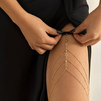 Thumbnail for Bohemian Layered Rhinestone Inlaid Elastic Saturn Thigh Leg Chain - ArtGalleryZen