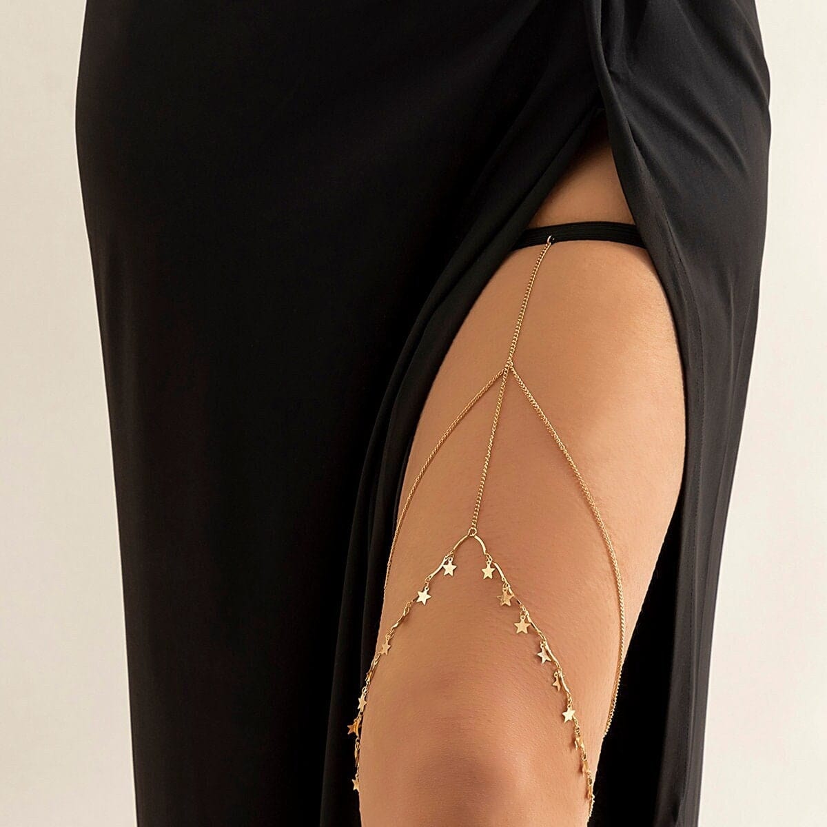 Bohemian Layered Star Tassel Elastic Thigh Leg Chain - ArtGalleryZen