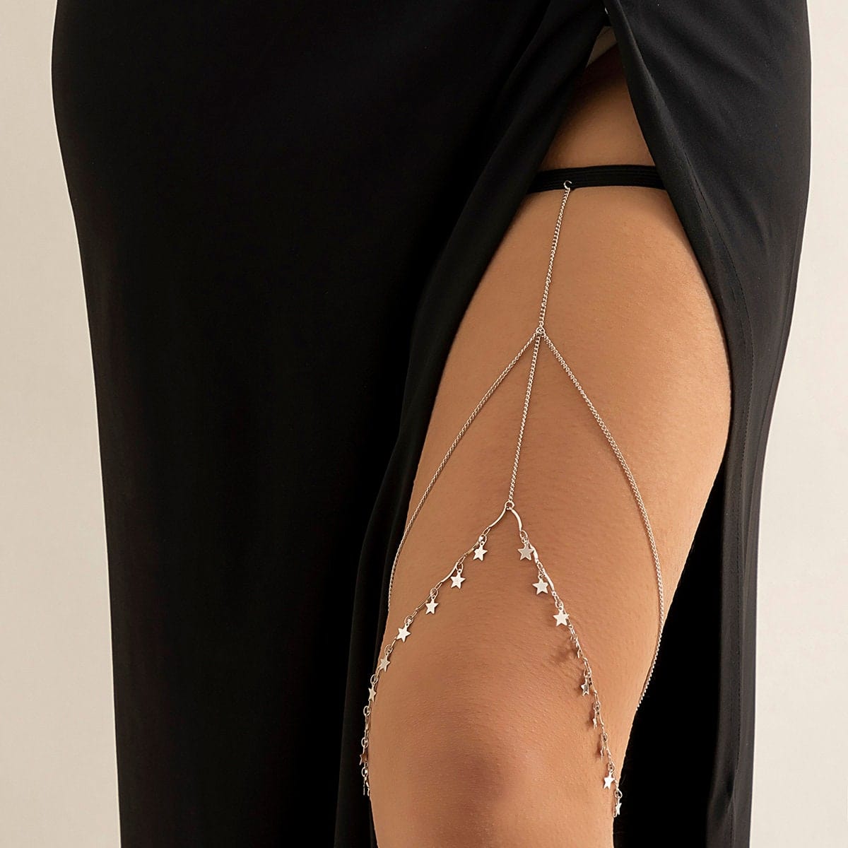 Bohemian Layered Star Tassel Elastic Thigh Leg Chain - ArtGalleryZen