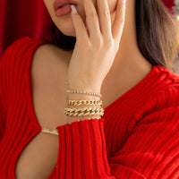 Thumbnail for Boho 4 Pieces Rhinestone Inlaid Stackable Bracelet Set - ArtGalleryZen