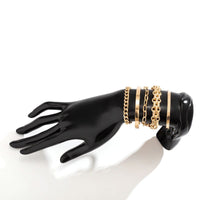 Thumbnail for Boho 5 Pieces Toggle Clasp Herringbone Paperclip Cable Chain Bangle Bracelet Set - ArtGalleryZen