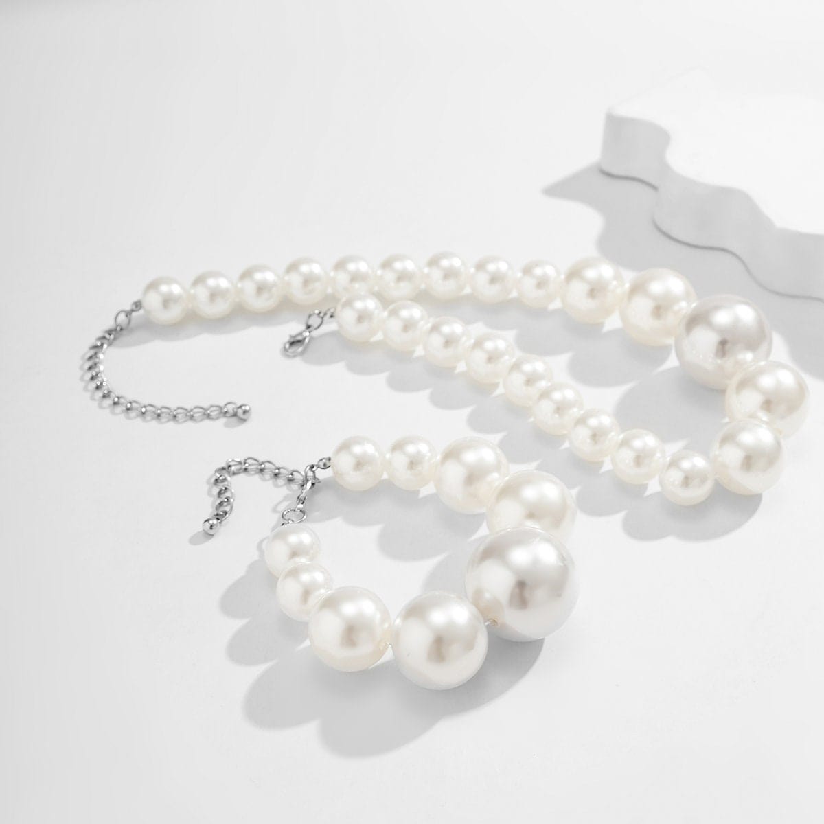 Boho Chunky Pearl Chain Choker Necklace - ArtGalleryZen