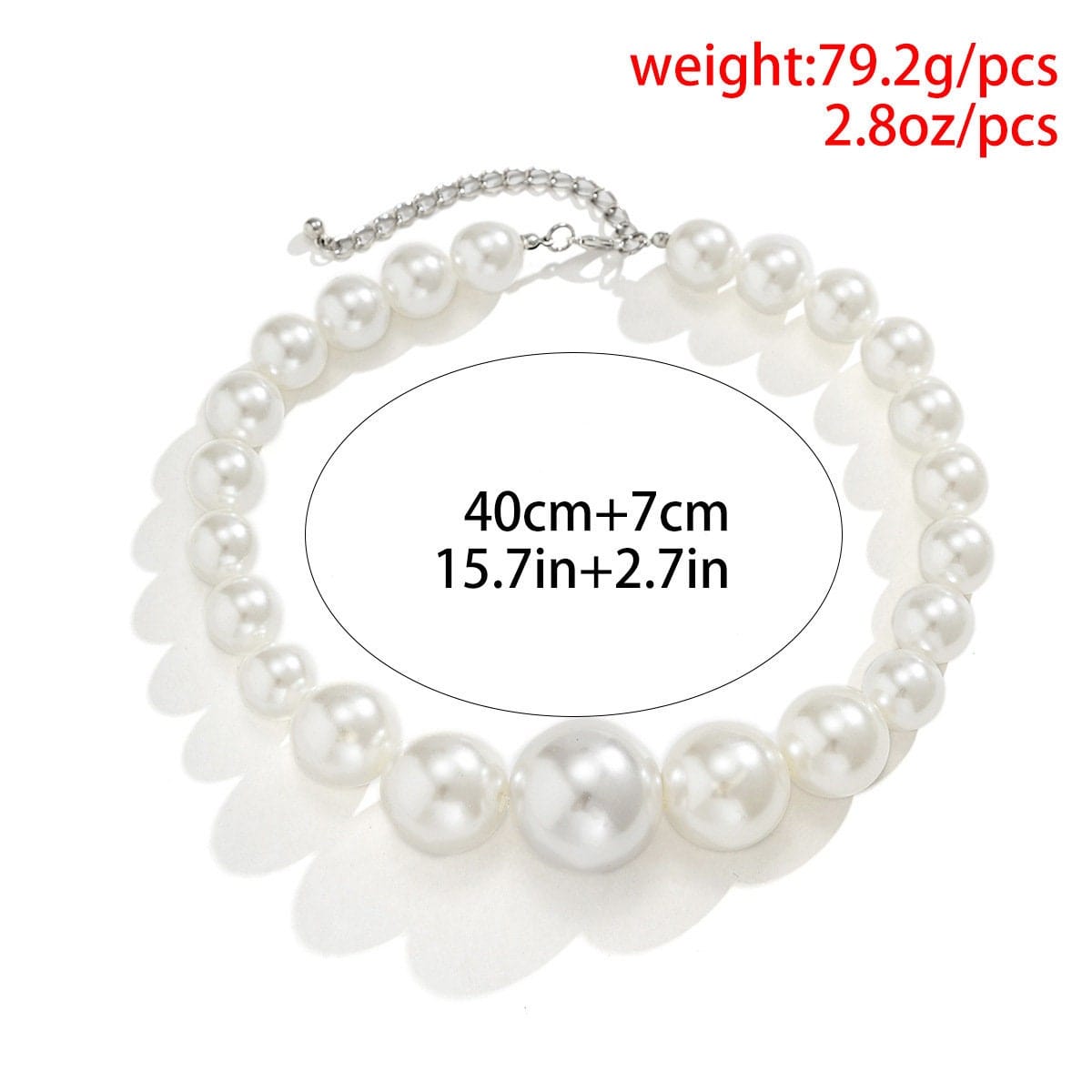 Boho Chunky Pearl Chain Choker Necklace - ArtGalleryZen