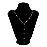 Thumbnail for Boho Dainty Pearl Chain Y Necklace - ArtGalleryZen