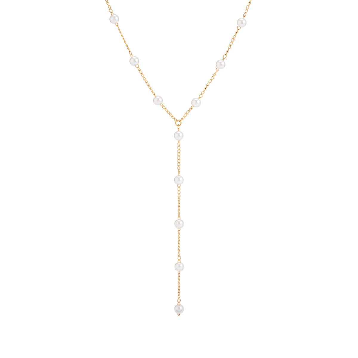 Boho Dainty Pearl Chain Y Necklace - ArtGalleryZen