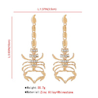 Thumbnail for Boho Gold Silver Tone CZ Inlaid Scorpion Dangle Earrings - ArtGalleryZen