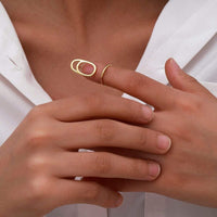 Thumbnail for Boho Gold Silver Tone Geometric Nail Ring - ArtGalleryZen