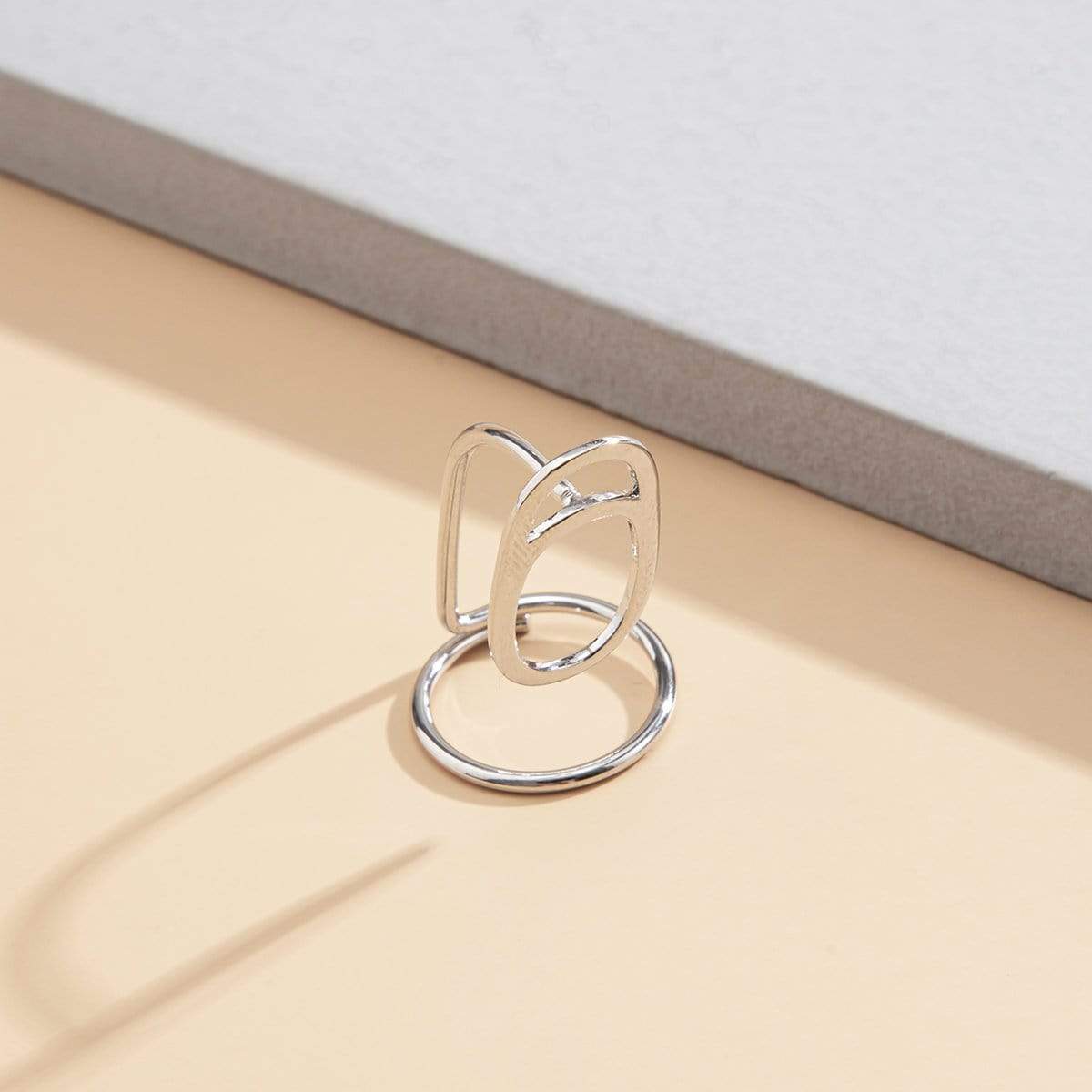 Boho Gold Silver Tone Geometric Nail Ring - ArtGalleryZen