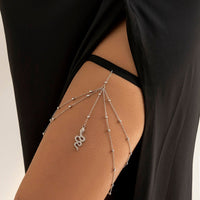 Thumbnail for Boho Gold Silver Tone Layered Snake Charm Elastic Thigh Leg Chain - ArtGalleryZen
