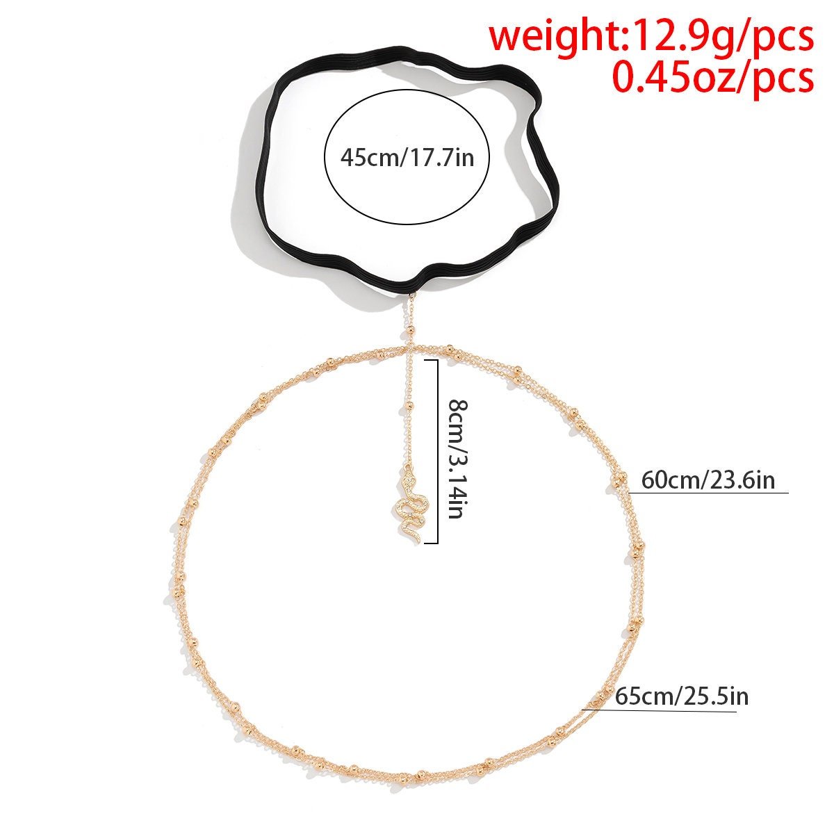 Boho Gold Silver Tone Layered Snake Charm Elastic Thigh Leg Chain - ArtGalleryZen