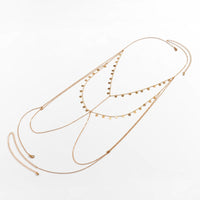 Thumbnail for Boho Layered Gold Silver Tone Sequins Tassel Body Chain Bra - ArtGalleryZen