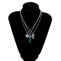 Thumbnail for Boho Layered Healing Crystal Floral Frog Pendant Cable Chain Necklace Set - ArtGalleryZen