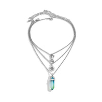 Thumbnail for Boho Layered Healing Crystal Floral Frog Pendant Cable Chain Necklace Set - ArtGalleryZen