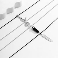 Thumbnail for Boho Layered Natural Healing Crystal Family Tree Moon Feather Pendant Chain Necklace Set - ArtGalleryZen