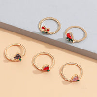 Thumbnail for Chic 10 Pieces Colorful Crystal Fruits Rings Set - ArtGalleryZen