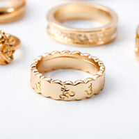 Thumbnail for Chic 11 Pieces Gold Tone Metal Ring Set - ArtGalleryZen