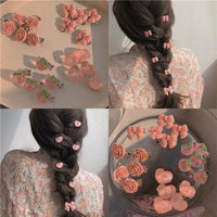 Thumbnail for Chic 5 Pieces Pink Hair Clips Set - ArtGalleryZen