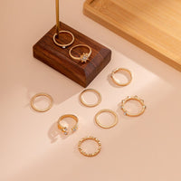 Thumbnail for Chic 9 Pieces CZ Inlaid Star Ring Set - ArtGalleryZen