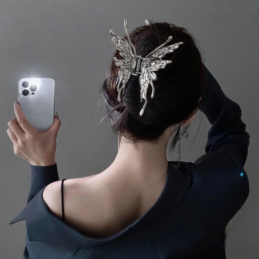Chic Abstract Hollow Butterfly Chignon Claw Clip Hair Clip - ArtGalleryZen
