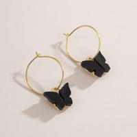 Thumbnail for Chic Acrylic Butterfly Dangle Hoop Earrings - ArtGalleryZen