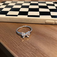 Thumbnail for Chic Adjustable Crystal Bowknot Ring - ArtGalleryZen